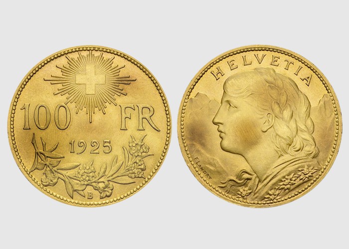 100 francs suisse or