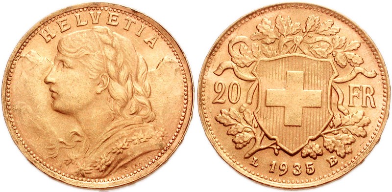 20 francs suisse vreneli