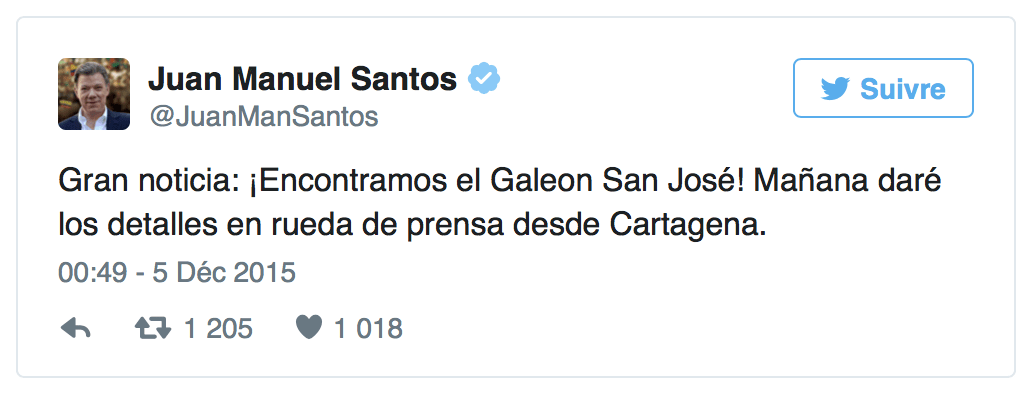Tweet Juan Manuel Santos