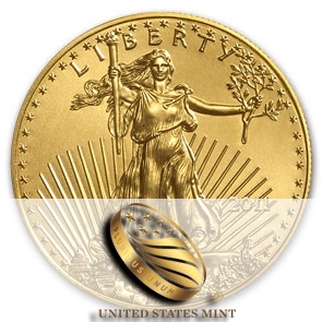 pièce or 50 dollars eagle or United States Mint
