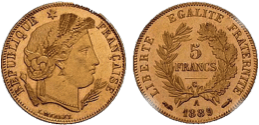5 francs or Cérès