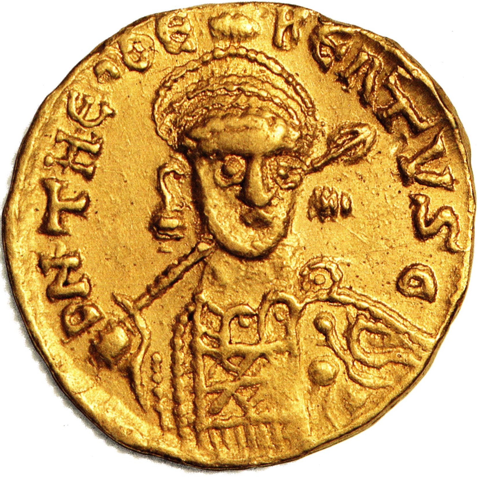 Mnze Gold Solidus Theudebert I um 534 obverse