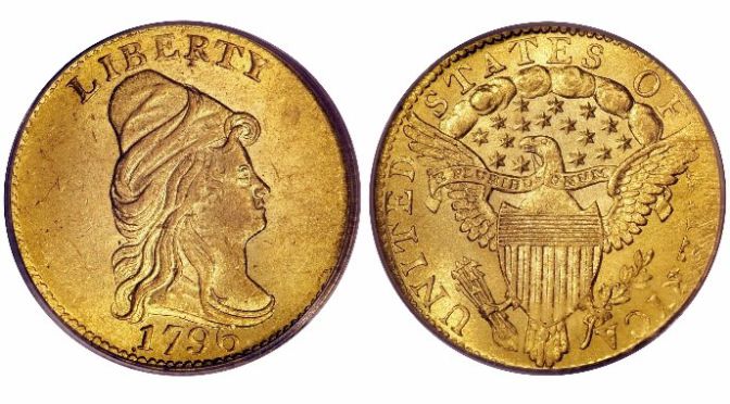 Buste drapé 1796 250 en or Gold Quarter Eagle No Stars