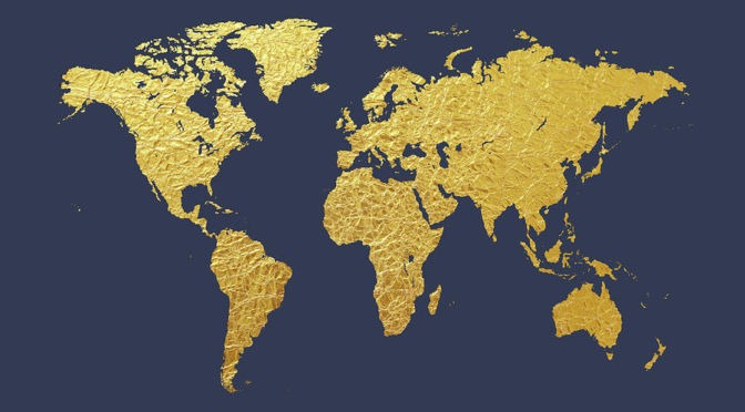 carte du monde or